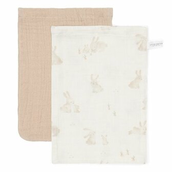 Little Dutch Washandjes set hydrofiel Baby Bunny / Beige