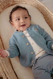 Little Dutch Gebreid vestje - Blauw - Forest Friends