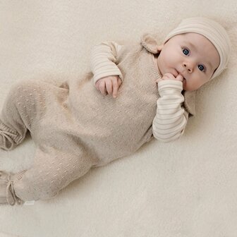 Little Dutch Shirt lange mouw - Beige - Newborn Naturals - Stripe