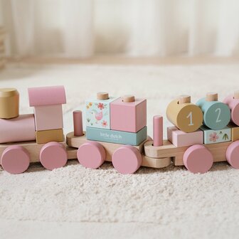 Little Dutch Houten Blokkentrein - Roze - Fairy Garden