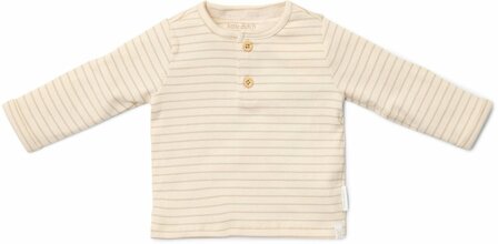 Little Dutch Shirt lange mouw - Beige - Newborn Naturals - Stripe