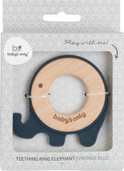 Baby's Only Bijtring olifant vintage blue