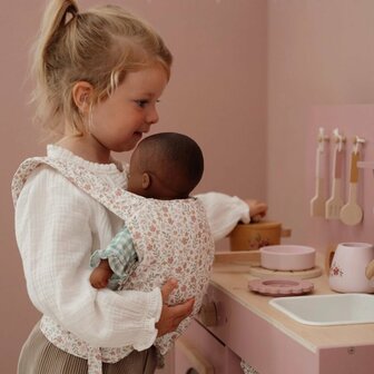 Little Dutch  Poppendraagzak &ndash; Meerkleurig &ndash; Essentials &ndash; Soft Flowers