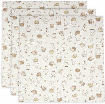 Jollein Hydrofiele Doek Small 70x70cm - Nijntje Family Farm - 3 Stuks