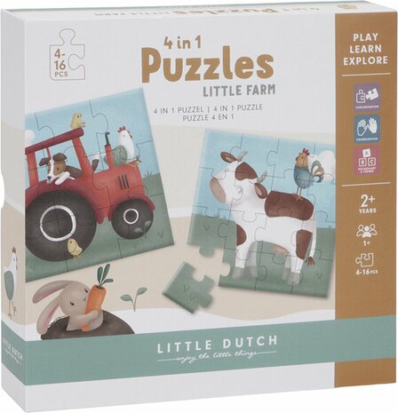 Little Dutch 4 in 1 puzzel Little farm