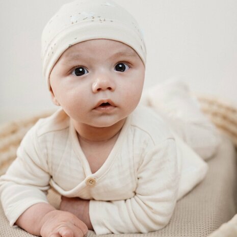 Little Dutch Shirt overslag lange mouw - Beige - Newborn Naturals