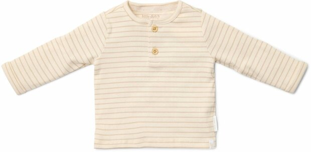 Little Dutch Shirt lange mouw - Beige - Newborn Naturals - Stripe