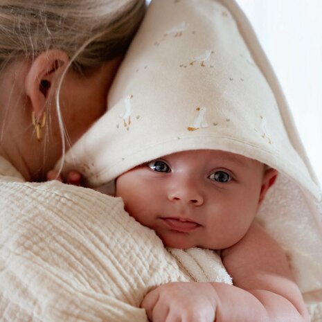 Little Dutch Badcape - Wit - 75 x 75 - Newborn Naturals - Little Goose