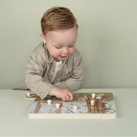 Little Dutch Geluidenpuzzel - Blauw - Forest Friends