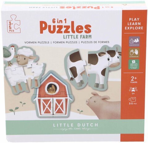 Little Dutch 6 in 1 puzzel Little Farm