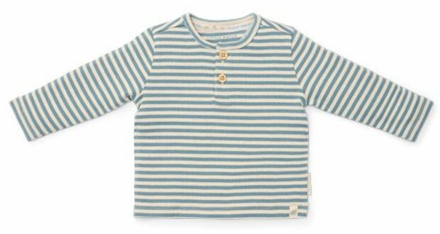 Little Dutch Shirt lange mouw - Blauw - Forest Friends - Stripe 44