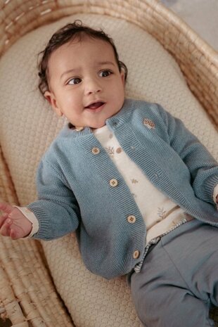 Little Dutch Gebreid vestje - Blauw - Forest Friends