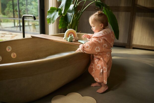Jollein  Badjas - 100% Badstof - 1-2 jaar - Jacquard - Flower