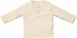Little Dutch Shirt lange mouw - Beige - Newborn Naturals - Stripe